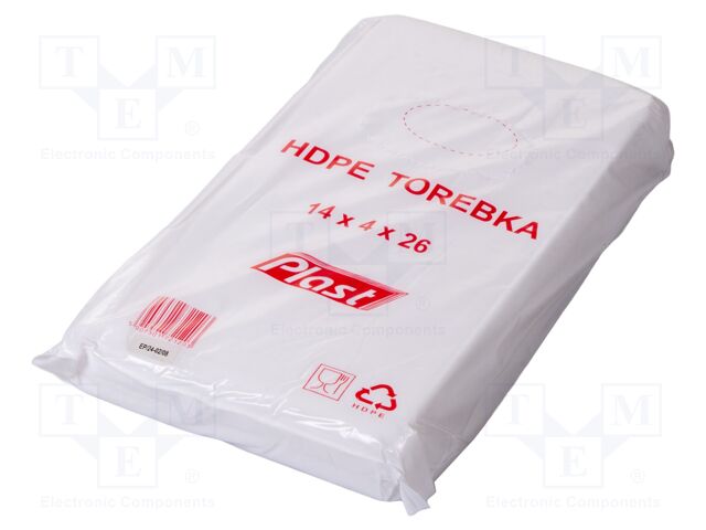 Plastic bag; L: 260mm; Width: 140mm; Thick: 6um; HDPE; transparent