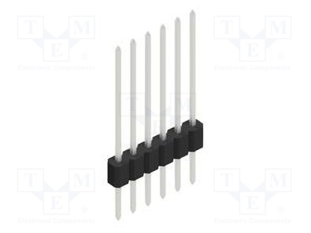 Connector: pin strips; pin header; male; PIN: 6; 1.27mm; THT; 1x6