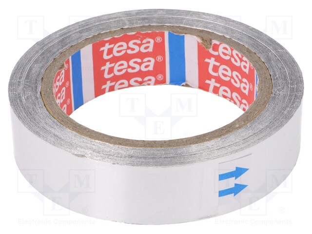 Tape: duct; W: 25mm; L: 50m; D: 30um; grey; acrylic; aluminium; 3%