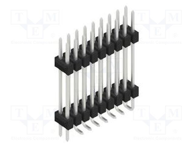 Connector: pin strips; pin header; male; PIN: 18; 2.54mm; SMT; 2x9