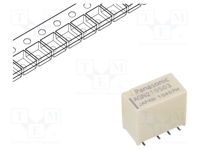 Relay: electromagnetic; DPDT; Ucoil: 3VDC; 0.3A/125VAC; 1A/30VDC