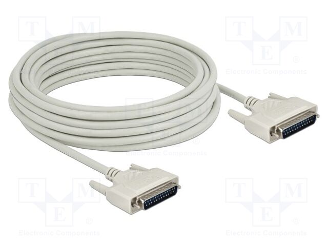 Cable; D-Sub 25pin plug,both sides; Len: 10m; beige; Øcable: 7mm
