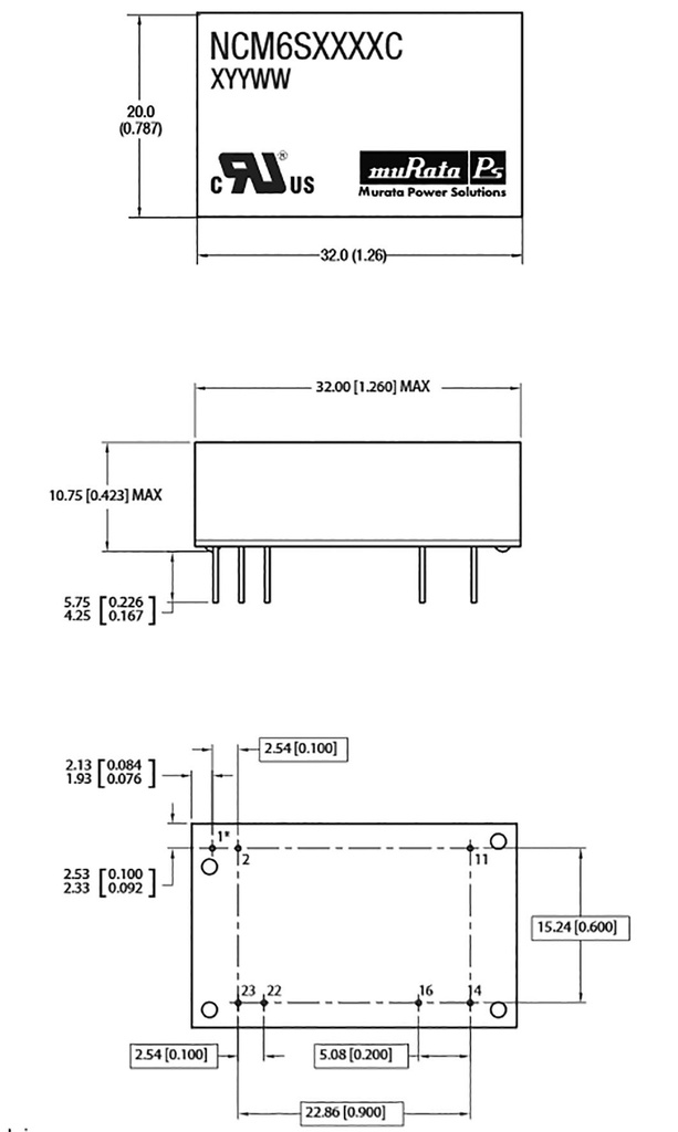 Converter: DC/DC; Uin: 9÷36V; Uout: 5VDC; Uout2: 5VDC; Iout: 0.6A