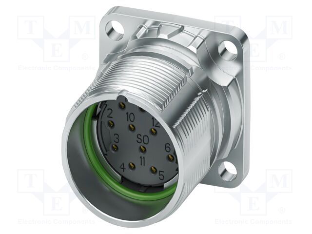 Connector: M23; socket; PIN: 12; soldering; straight; M23 PRO; 8A