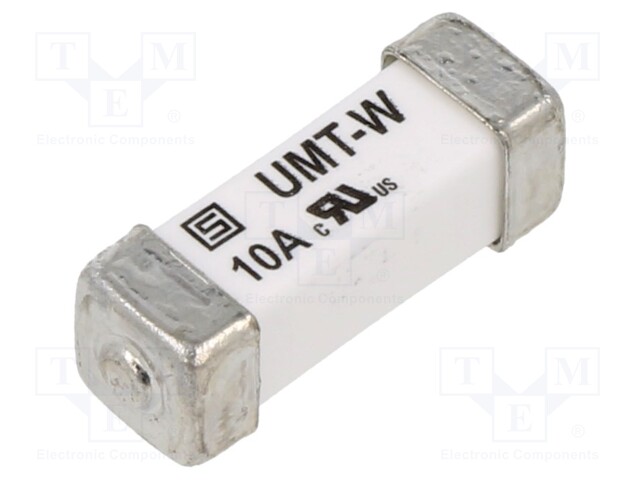 Fuse: fuse; time-lag; 10A; 125VAC; 125VDC; SMD; ceramic; copper