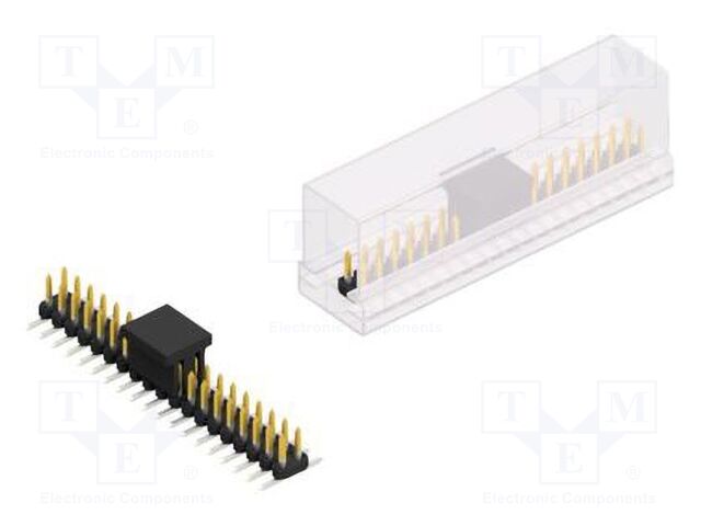 Connector: pin strips; pin header; male; PIN: 38; 2mm; SMT; 2x19