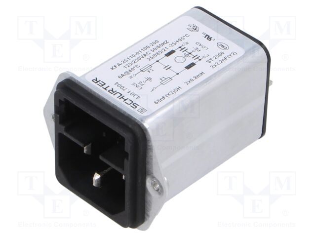 Connector: AC supply; socket; male; 6A; 250VAC; IEC 60320; C14 (E)