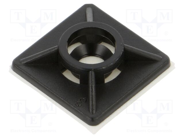 Cable tie holder; polyamide; UL94V-2; black; A: 19mm; B: 3.5mm