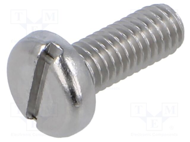 Screw; M6x16; Head: cheese head; slotted; stainless steel; DIN 85A