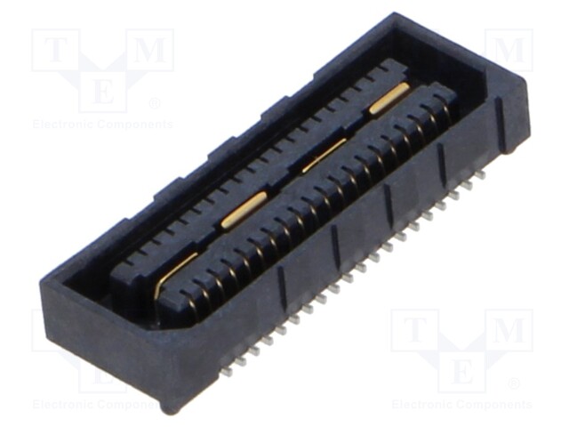 Mezzanine Connector, High-Speed Ground Plane, Receptacle, 0.8 mm, 2 Rows, 40 Contacts