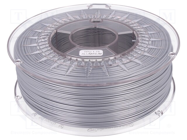 Filament: TPU; 1.75mm; aluminium; Printing temp: 210÷230°C; 1kg