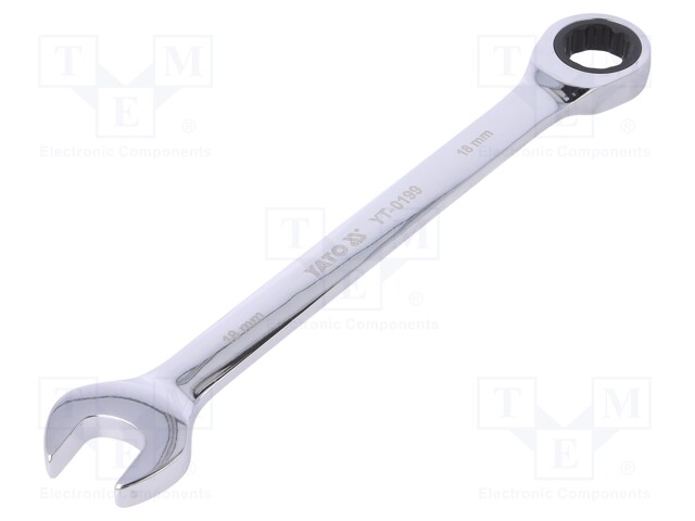 Wrench; combination spanner,with ratchet; 18mm