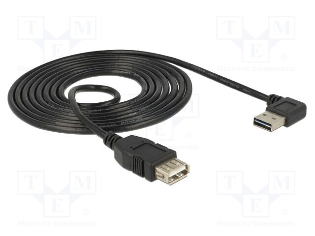 Cable; USB 2.0; gold-plated; 2m; black; 24AWG,28AWG; 480Mbps