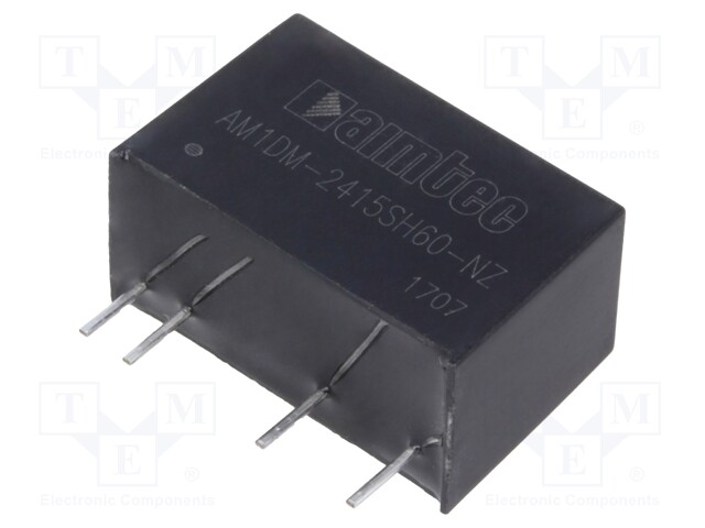Converter: DC/DC; 1W; Uin: 21.6÷26.4V; 15VDC; Iout: 67mA; SIP7; 4.2g