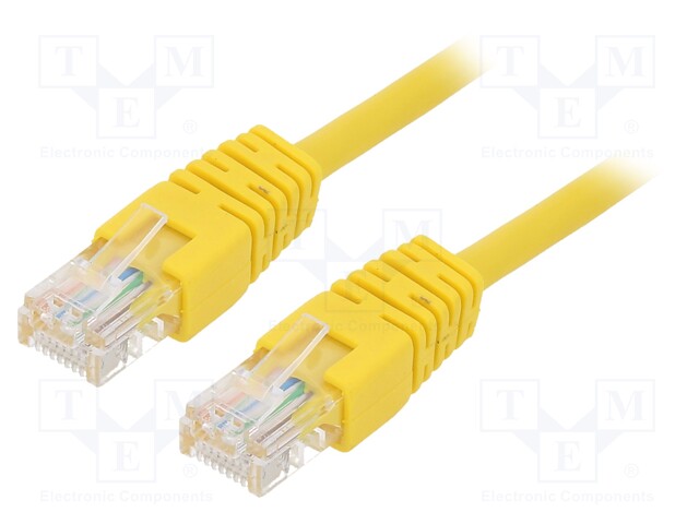 Patch cord; U/UTP; 5e; stranded; CCA; PVC; yellow; Len: 0.5m; 26AWG