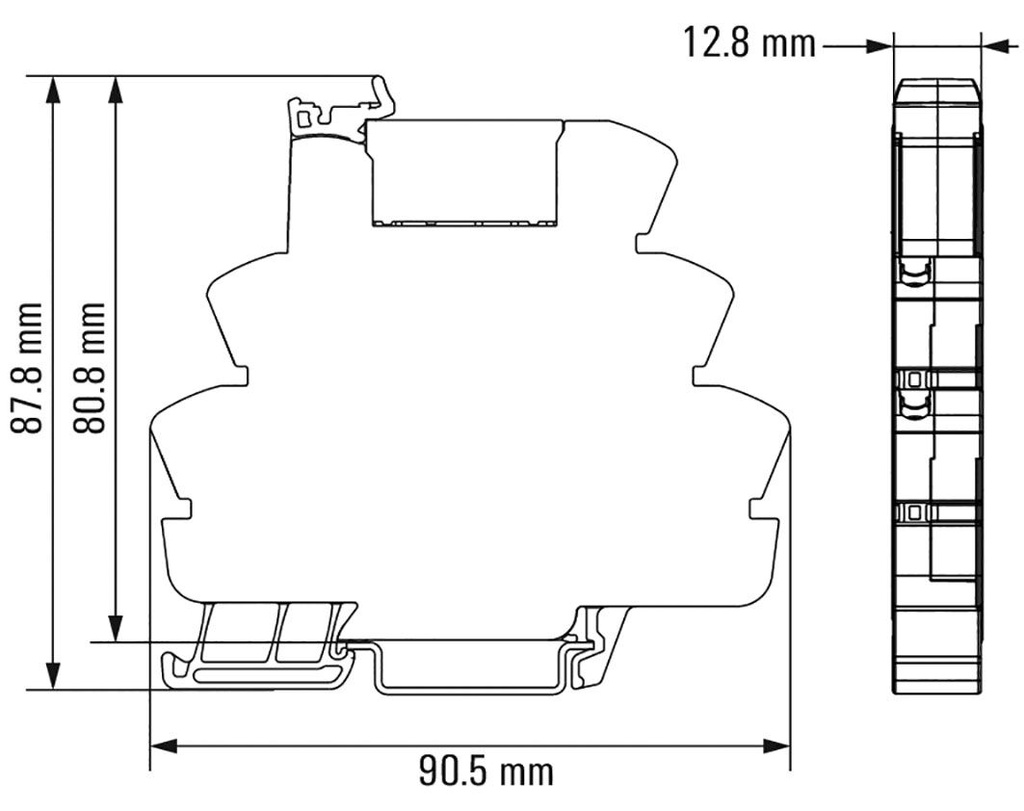 Relay: interface; DPDT; Ucntrl: 5VDC; 8A; DIN; Leads: spring clamps