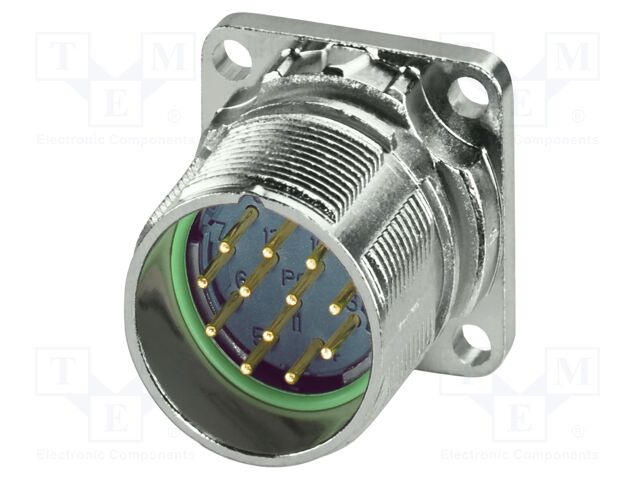 Connector: M23; socket; PIN: 12; crimped; straight; IP68; M23 PRO; 8A