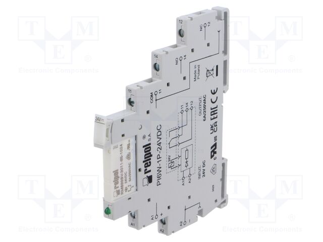 Relay: interface; SPDT; Ucoil: 24VDC; 6A; 6A/250VAC; 6A/24VDC; 100mΩ