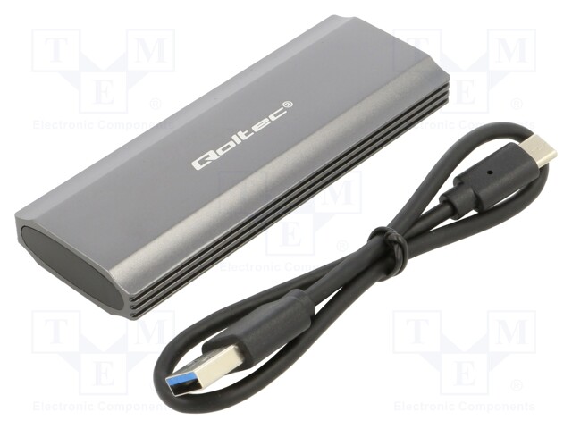 Hard discs housing: M.2; PnP; SATA III,USB 3.1; 40x109x14mm; grey