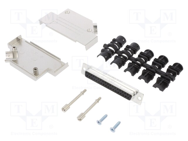 D-Sub; PIN: 37; female; shielded; angled 45°; soldering; for cable