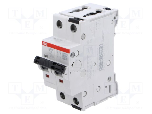 Circuit breaker; 415VAC; 16A; Poles: 2; for DIN rail mounting