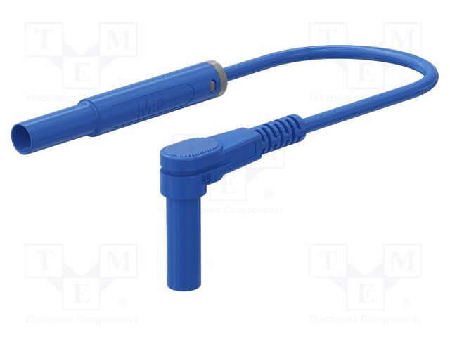 Test lead; 19A; banana plug 4mm,angular banana plug 4mm; Len: 2m