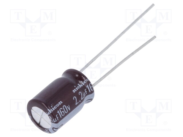 Capacitor: electrolytic; low impedance; THT; 2.2uF; 160VDC; ±20%
