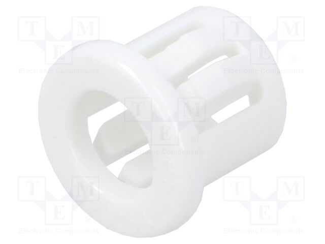 Grommet; Ømount.hole: 9.5mm; Øhole: 6.4mm; white; UL94V-2; H: 10.3mm