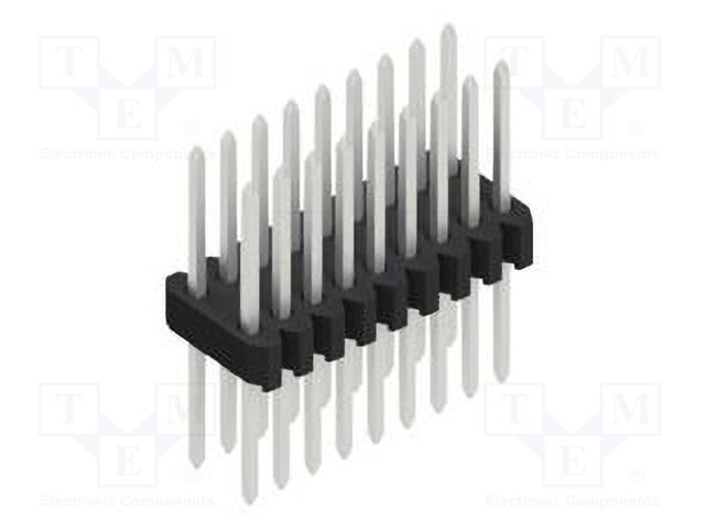 Connector: pin strips; pin header; male; PIN: 18; 1.27mm; THT; 2x9