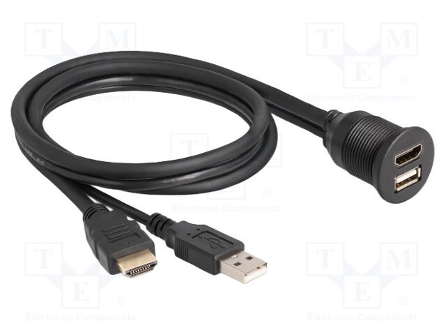 Cable; HDMI socket,HDMI plug,USB A socket,USB A plug; Len: 1m