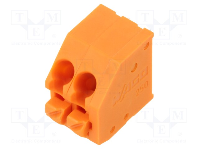 PCB terminal block; angled 45°; 3.5mm; ways: 2; on PCBs; terminal