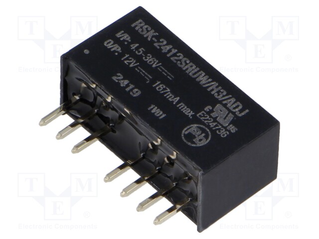 Converter: DC/DC; 2W; Uin: 4.5÷36V; Uout: 3.3÷17VDC; Iout: 167mA