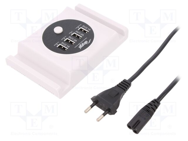 Power supply: switched-mode; 5VDC; 6A; Out: USB A socket x4; 30W