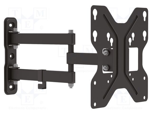 Holder; for wall mounting; 30kg; 19÷42"; black; Arm len: 393mm