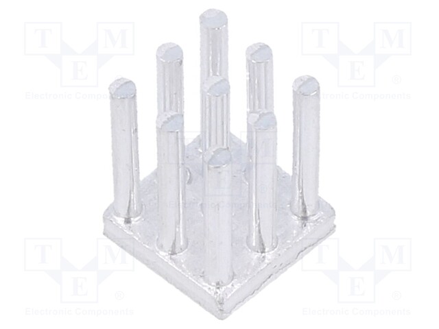 Heatsink: extruded; grilled; natural; L: 10mm; W: 10mm; H: 12.5mm