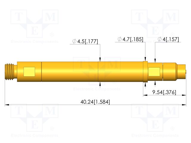Test needle; plug-in