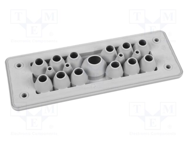Multigate grommet; black; Holes no: 17; -40÷90°C; UL94V-0; IP66