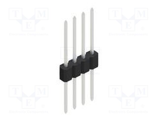 Connector: pin strips; pin header; male; PIN: 4; 1.27mm; THT; 1x4