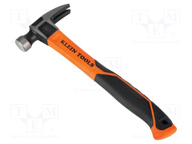 Hammer; general purpose; 330mm; 454g; hardened steel; fiberglass