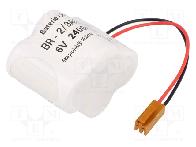 Battery: lithium; 6V; JAE connector IL-2S-S3L-N,cables; 2400mAh