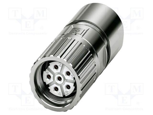 Connector: M23; plug; PIN: 6; crimped; straight; M23 PRO; 30A; 630V