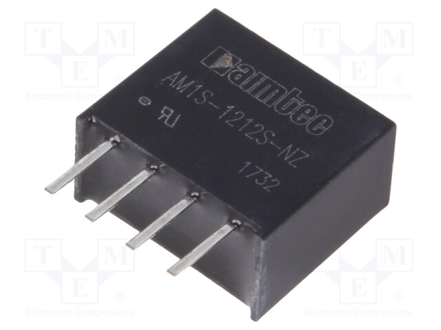 Converter: DC/DC; 1W; Uin: 10.8÷13.2V; 12VDC; Iout: 83mA; SIP4; 1.8g