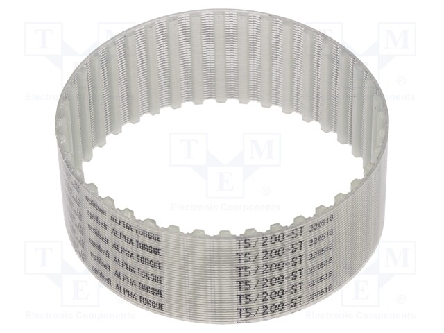 Timing belt; T5; W: 25mm; H: 2.2mm; Lw: 200mm; Tooth height: 1.2mm