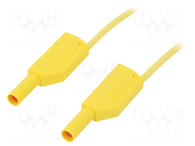 Test lead; silicone; 0.5m; yellow; 19A; 1kV; Cond.cross sec: 1mm2