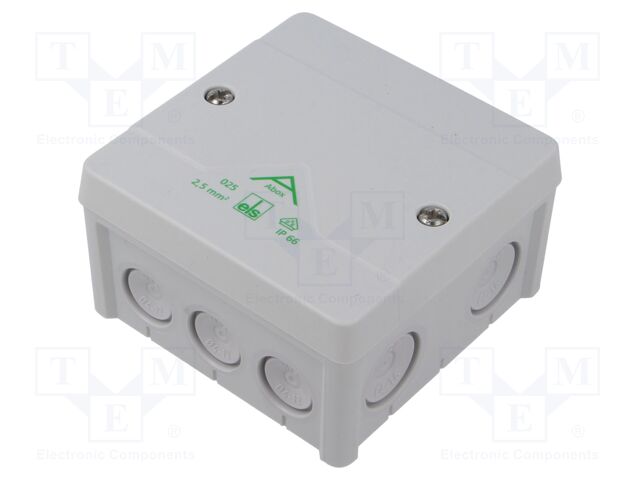 Enclosure: junction box; X: 87mm; Y: 87mm; Z: 52mm; polypropylene PP