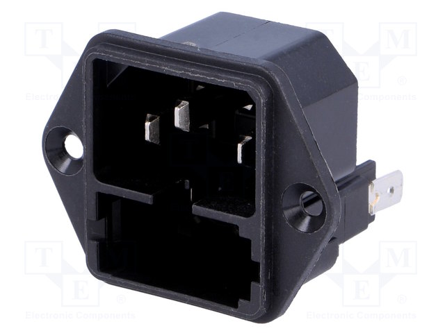 Connector: AC supply; socket; male; 10A; 250VAC; IEC 60320