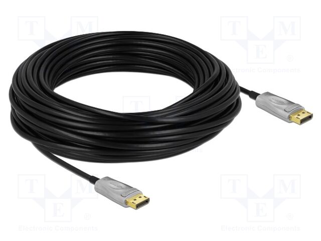 Cable; DisplayPort plug,both sides; LSZH; Len: 25m; black; silver