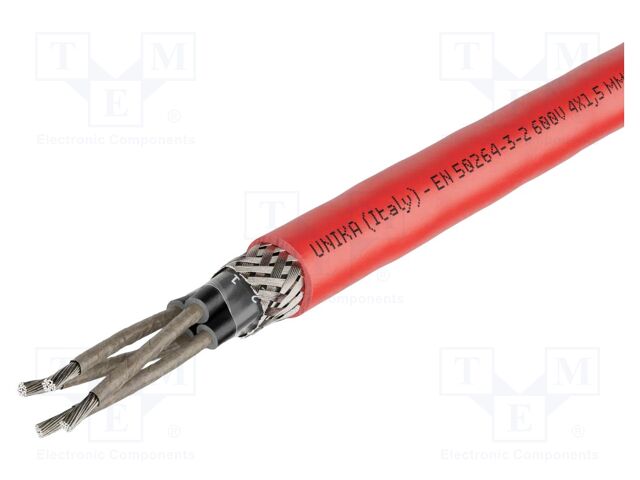 Wire: mains; UNIRAIL S 50264-3-2 600V MMS FR; 4x2.5mm2; 11.7mm