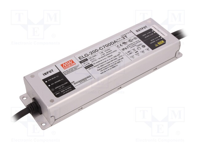 Power supply: switched-mode; Communication: DALI; LED; 200.2W