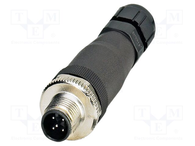 Connector: M12; plug; PIN: 5; 48V; straight; IP67; screw terminal